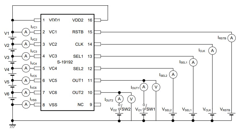 Application Circuit Diagram - ABLIC S-19192 Battery Monitoring ICs
